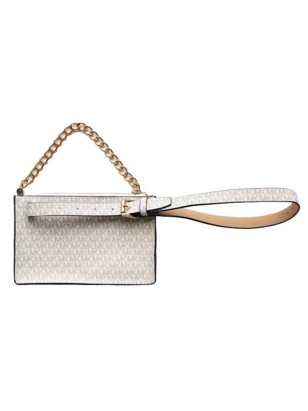 Michael Kors Belt Bag Vanilla Signature Fanny Pack White Gold Tone MK Logo - Picture 3 of 10
